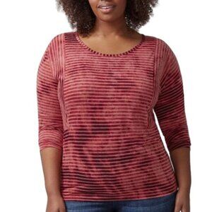 Lane Bryant Vintage Rose Tie-Back Stripe Dolman-Sleeve Blouse Plus Size 18/20
